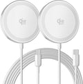 Magnetic Qi2 Wireless Charging Pad: 25W Mag Fast Charger for Google Pixel 10 iPhone 17 16 Pro Max 16e 15 14 13 12 AirPods & Samsung Galaxy Series Gift Ideal for Desk & Travel (White, 2Pack)