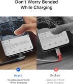 AINOPE USB C Cable 60W 2-Pack 10ft Nylon Braided USB C to USB C Cable Type C Charger Fast Charging Right Angle USBC Cable Charger Cord for iPhone 16 Pro Max 15 Plus Samsung S24 S23 iPad Pro Black