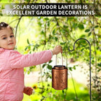 Solar Lanterns Outdoor Waterproof Garden Decor Gifts for Women Mon Grandma Metal Hanging Solar Lights Decoration for Outside LED Lanterns for Yard Patio Lawn Pathway（Hummingbirds）