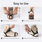 11 Spikes Crampons, Upgraded Version Stainless Steel Anti-Slip, Ice Cleats Grips for Hiking Shoes and Boots, Hiking Fishing Walking Mountaineering