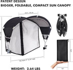 Universal Chair Umbrella Canopy, UPF 50+ Sun Shade with Adjustable Clamp, Fits Most Brands’ Beach, Camping, Lawn, Tanning, Zero Gravity, Lounge & Fishing Chairs, Patent Design