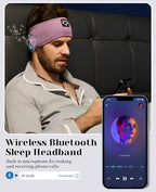 Perytong Sleep Headphones Wireless, Bluetooth Sports Headband Headphones with Ultra-Thin HD Stereo Speakers Perfect for Sleeping,Workout,Jogging,Yoga,Insomnia, Air Travel, Meditation (Purple)