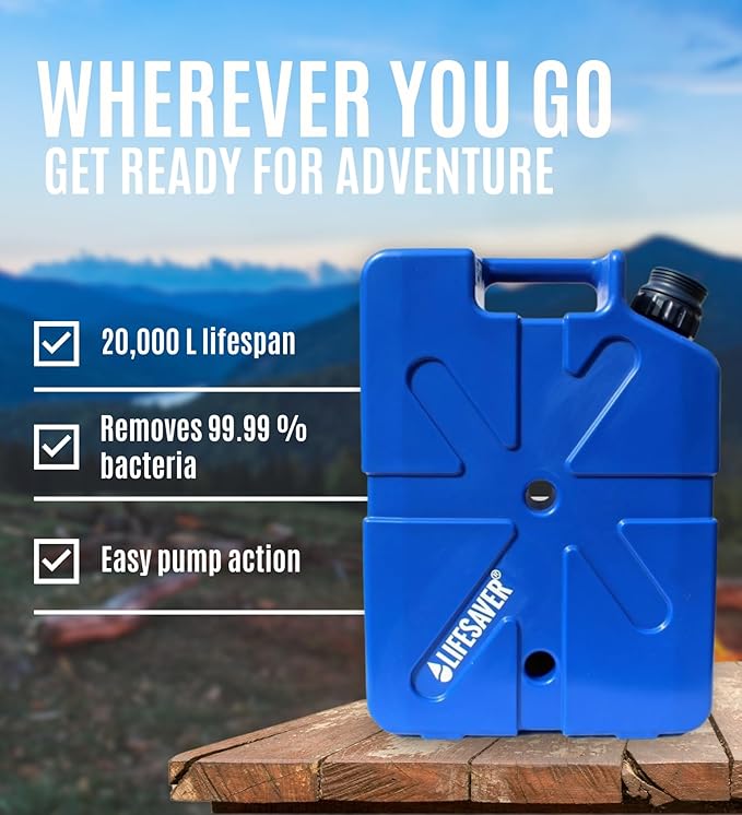 Lifesaver Jerrycan Water Purifier - Military Spec, Heavy Duty Water Purifier for Overlanding, Camping, Hiking, Emergency Preparedness and Survival Kit