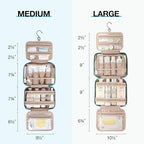 BAGSMART Toiletry Bag Hanging Travel Makeup Organizer with TSA Approved Transparent Cosmetic Bag Makeup Bag for Full Sized Toiletries, Medium-Blue