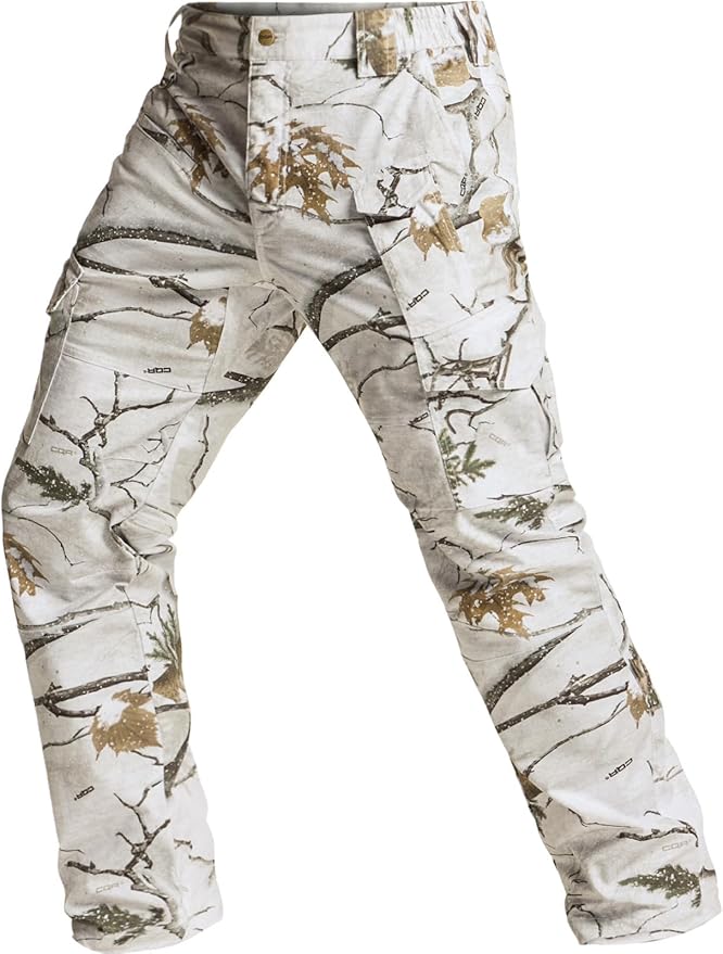 CQR Men's Flex Ripstop Tactical Pants, Water Resistant Stretch Cargo Pants, Lightweight EDC Hiking Work Pants