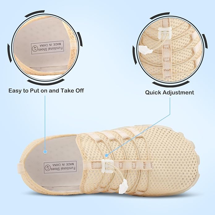 L-RUN Barefoot Water Shoes Women Mens Aqua Sock Athletic Hiking Water Sports Shoes for Swim Beach Pool Sand Diving Walking