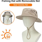 Sun Hats for Men Women Bucket Hat UPF 50+ Boonie Hat Foldable UV Protection Hiking Beach Fishing Summer Safari