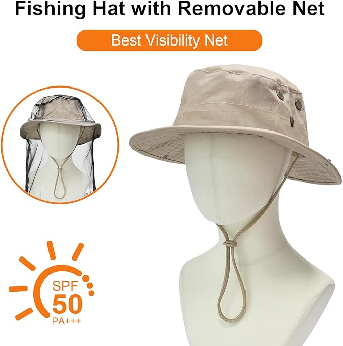 Sun Hats for Men Women Bucket Hat UPF 50+ Boonie Hat Foldable UV Protection Hiking Beach Fishing Summer Safari