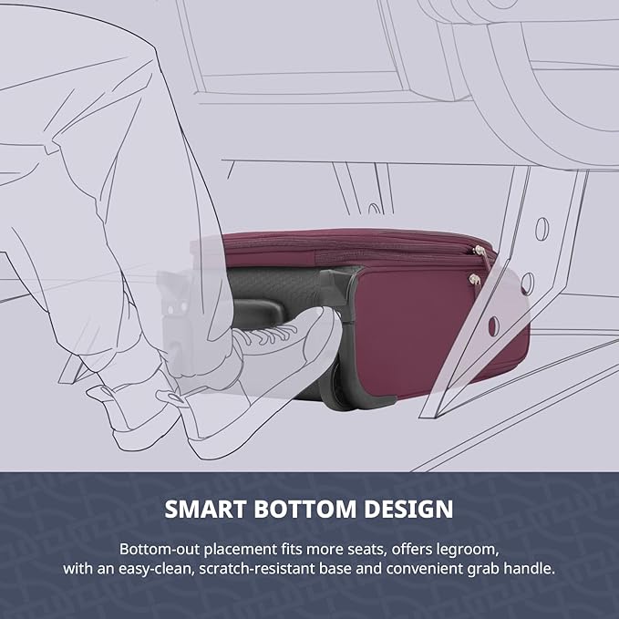 Verage Carry On Underseat Luggage with 2 Wheels & USB Port, 16 Inch Wheeled Spinner Bag Carry-on Luggages for Airlines, Lightweight Suitcase Men Women, Pilots and Crew (Upgrade-16-Inch)