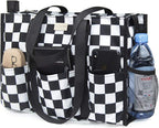 TOPDesign Utility Water Resistant Tote Bag with 13 Pockets, Top Zipper Closure & Thick Bottom Support, for Working Women