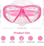 Kids Swim Goggles Snorkel Diving Mask for Boys Girls Ages 5-15, Two-Color Anti-Fog Swimming Goggles with Nose Cover