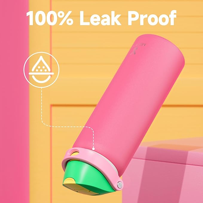 32 oz Insulated Water Bottle for Women: Meoky Stainless Steel Water Bottle with 2-in-1 Straw and Spout Lid - Leak Proof, Cold for 24 Hours, Protective Silicone Base, BPA-Free for Sports Gym, Ruby