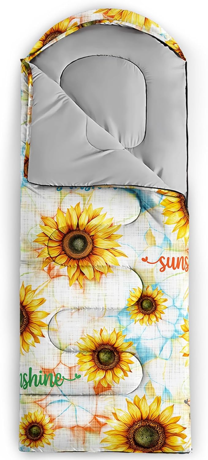 QOOMO Animals Camping Sleeping Bags,3 Season Warm & Cool Weather,Lightweight,Waterproof Sleeping Bags for Adults & Kids,Traveling,and Outdoors,Camping Gear Equipment