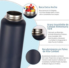 Volhoply Insulated Water Bottles Bulk 8 Pack, 40 oz Stainless Steel Sports Bottle with Paracord Handle & Spout Lid, Double Walled Travel Water Cups with Wide Mouth, Reusable Water jug(Navy,8 Set)