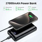 Portable Charger Power Bank 27000mAh, 22.5W Fast Charging USB C External Battery Pack, 3 Outputs & 2 Inputs, LED Display, Battery Cell Phone Bank for iPhone 16/15/14, Samsung Galaxy, Android