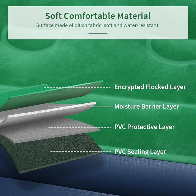 AYAMAYA Queen Camping Air Mattress with Built-In & Detachable Electric Pump -Portable 16 Inch Luxury Double High Inflatable Airbed,Self Inflating Air Mattress,No Power Outlet Needed for Camping & Home