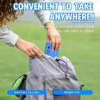 Portable Power Station with AC Outlet, Powkey 65W/110V External Battery Pack 24000mAh/88.8Wh Power Pack, Portable Power Source Supply Backup for Outdoor Tent Camping Home Blue