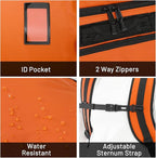 MIER Large Duffle Backpack Sports Gym Bag with Shoe Compartment, Heavy Duty and Water Resistant, Orange, 90L