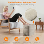 Inflatable Foot Rest Pillow for Travel, 5 Height Adjustable Leg Rest Pillow for Economy Class, Car, Office and Homes