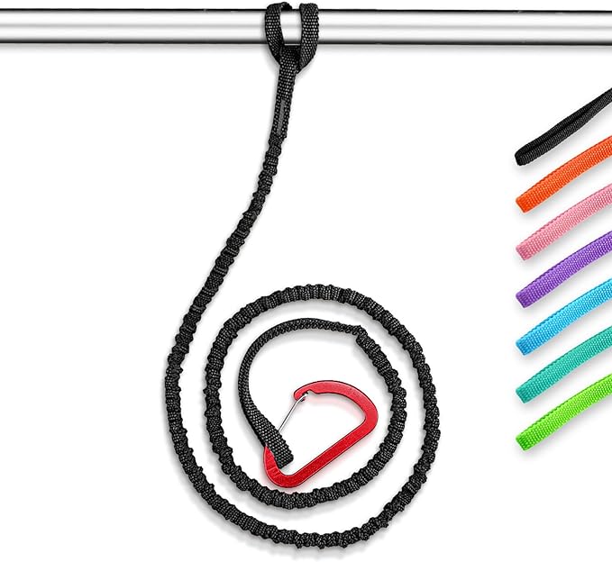 OCEANBROAD Kayak Paddle Leash Stretchable Strap Lanyard Rope for SUP Kayaking Boating Canoeing Fishing Pole Rod 4-7 Feet