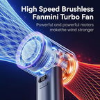 Portable Fan For Travel Mini: Small Pocket Handheld Fan Personal Rechargeable Turbo Battery Operated USB High Speed Keeping Cool In Hot Weather Summer Beach For Women - Gray