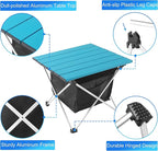 Grope Portable Camping Table Ultralight Aluminum Camp Table with Storage Bag,Beach Table for Sand with Carrying Bag,Prefect for Outdoor,Picnic,BBQ,Cooking,Festival (Blue with Storage Bag-M)