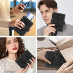 Passport Holder Wallet Cover Personalized Letter A-Z Travel Wallet RFID Blocking Passport Cover Wallet Case for Travel Passport Book Holders for Women and Men, Black-N