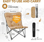 KingCamp Butterfly Chair Oversized XL Camping Chairs for Adults Padded Folding Comfy Camp Chairs 300lbs Heavy Duty with High Back for Bedroom Living Room Dorm Rooms Outdoor Patio Lawn