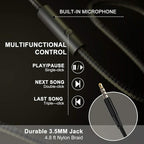 LORELEI X6 Over-Ear Headphones With Microphone, Lightweight Foldable & Portable Stereo Bass With 1.45M No-Tangle, Wired for Smartphone Tablet MP3/4