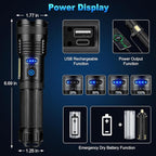 KINGCAESAR Flashlights 90,000 High Lumen - 2 Pack, Ultra Bright Rechargeable Flashlight with 7 Light Modes, LED Flash Light with High Power ΒATTERY, IPX7 Waterproof for Home Camping