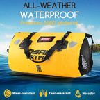 Waterproof Duffel Bag - Motorcycle Dry Bag Tail Bag with Large Storage Space, Waterproof Luggage Duffle Bags with Outer Mesh Zipper Pocket for Camping, Kayaking, Fishing & Traveling