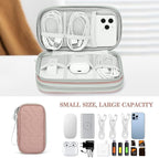 FYY Electronic Organizer, Travel Cable Organizer Bag Pouch Electronic Accessories Carry Case Portable Waterproof Double Layers All-in-One Storage Bag for Cable, Cord, Charger, Phone, Pink Pattern