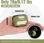 EverBrite Rechargeable Headlamp, LED Bright Motion Sensor Head Lamp Flashlight with 6 Modes, Adjustable Headlight for Adults with White Red Light, Water Resistant, Green, for Hiking, Running, Camping