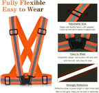 Reflective Vest Running Gear, 2Pack High Visible Safety VES for Cycling Jogging Running Walking, Adjustable for Men Women Kids