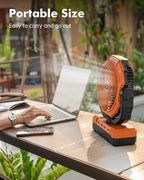 24000mAh Camping Fan - Detachable Rechargeable Battery Operated Fan with Light & Hook for Tent, Outdoor - USB Table Fan with 4 Speeds for Picnic, BBQ, Fishing, Travel, Hurricane