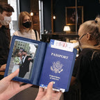 Herain Black & Dark Blue Passport Holder for Travel, Passport Cover Wallet Case 2 Pack Women Men Family Cruise Ship Essentials, Passports Book Holders Travel Vacation Must Haves