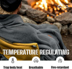 100% Wool Blanket, 48" x 62", Warm, Thick, Washable, Military Wool Blanket, Great for Camping, Outdoors, Sporting Events, Survival Kits