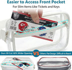 Veckle Clear Fanny Pack Stadium Approved - Plus Size 35-51 Inch Adjustable Strap Transparent Belt Bag for Women Men Fits 7.5" Smartphone, Crossbody Clear Bag for Stadium Events Sports Concerts, White