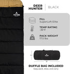 TETON Sports Deer Hunter -35F and 0F Degree Sleeping Bag. Warm and Comfortable Camping Sleeping Bags, Teton Tough Canvas Shell for Camping, Hunting, and Cold Weather