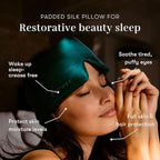 DROWSY Silk Sleep Mask. Face-Hugging, Padded Silk Cocoon for Luxury Sleep in Total Darkness. (Green Sapphire)