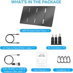 Ecosonique 60W Portable Foldable Solar Panels Charger Fast Charging with USB-C PD3.0 USB-A QC3.0 DC 18V Output ETFE Coating Waterproof for Camping Backpacking Power Station Cell Phones Power Banks