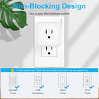 2 Prong to 3 Prong Adapter, FiiMan Multi Plug Outlet Extender 5 AC Outlet Splitter Wall Adapter Non-Grounded Outlets Expander for Japan Travel - Type A, 1875W, White (1 Pack)