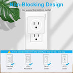 Multi Plug Outlet Extender, FiiMan 5 Outlet Splitter Wall Adapter, 3-Prong Grounded Outlet to The Side, Flat Wall Plug Side Access Adapter, 5 Way Outlet Extender Tap, White (1 Pack)