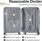 Hanke 29 Inch Luggage Suitcases With Spinner Wheels Lightweight PC hardside Rolling Suitcase With Travel Lock, Checked-Large 29-Inch(Gray)