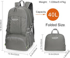 G4Free 40L Lightweight Packable Hiking Backpack, Waterproof Travel Daypack