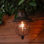 YAKii 2 Pack Solar Lantern Hanging Waterproof Outdoor Metal Solar Lamp with Warm White Light Decorate for Yard Garden Pathway Patio Porch Decor (Antique Copper)