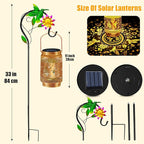 Hummingbird Solar Lanterns Outdoor Waterproof, Hanging Solar Lights Garden Lanterns with Shepherd Hook, Metal Garden Decor for Yard, Patio, Lawn, Landscape, Gifts for Women Mom Mothers Day