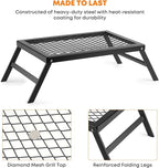 Stanbroil Folding Campfire Grill Grate, Outdoor Portable Camping Grill for Camping Cooking Fire Pit, 17.5" x 12.2"