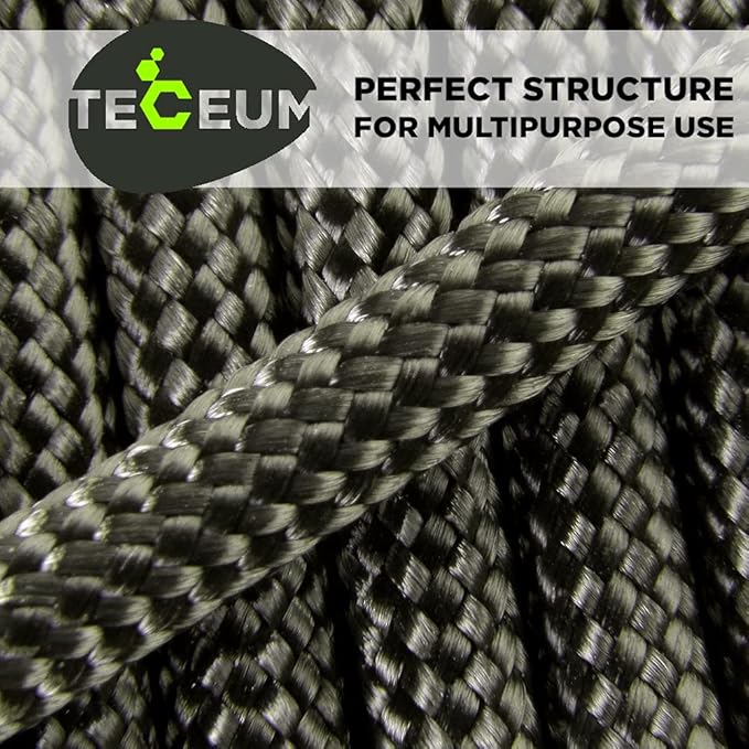 TECEUM 5/32" Paracord Rope 1000 – 1000ft / 200ft / 100ft / 50ft – Tactical Parachute Cord 4mm – 45+ Colors – Nylon String for Survival & Camping Gear – Stripe Cord for Survival – Utility Rope