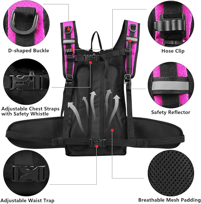 Insulated Hydration Pack Backpack with 3L BPA Free Leak-Proof Water Bladder, Keep Liquids Cool for Up to 5 Hours, Daypack for Hiking, Running, Cycling, Hunting, Climbing